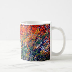 Orange leaves coffee mug