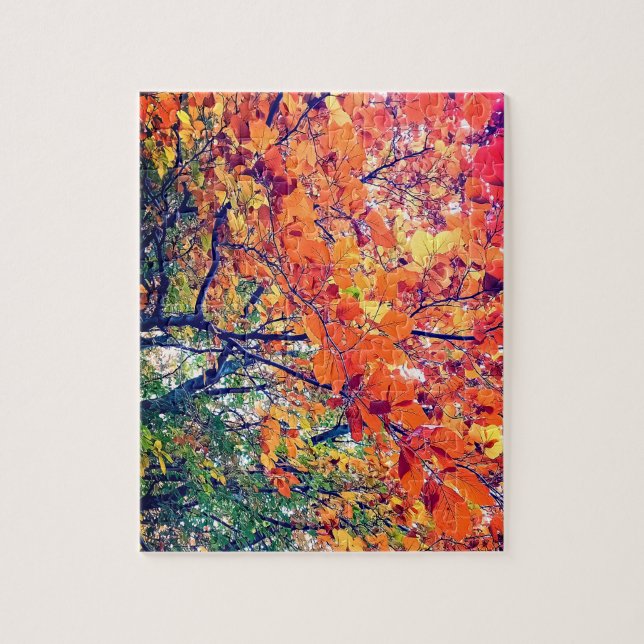 Orange leaves jigsaw puzzle (Vertical)