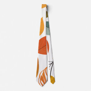 Orange Leaves Neck Tie