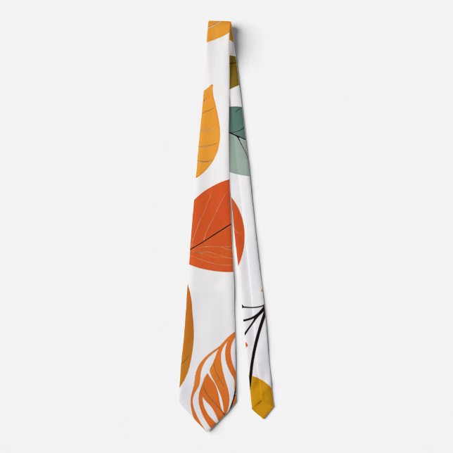Orange Leaves Neck Tie (Front)