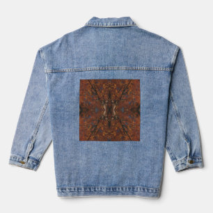 orange leaves on a fall tree denim jacket