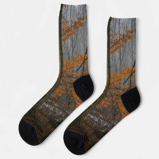 Orange Leaves Socks