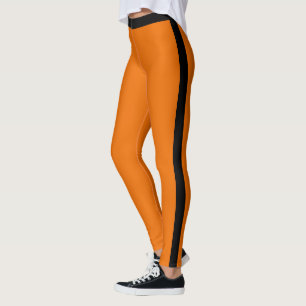 Orange Leggings Black Side Stripe or Choose Colour
