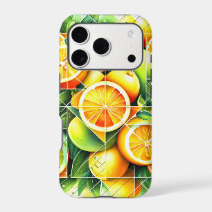 Orange Lemon Botanical Citrus Geometric