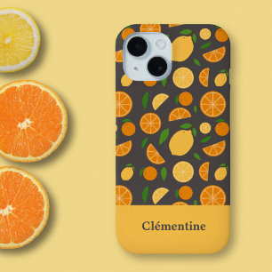 Orange & Lemon Pattern iPhone 15 Case