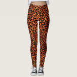 Orange Leopard Animal Skin Print Leggings<br><div class="desc">Leggings. Be the talk of your friends with this stylish orange leopard animal pattern print casual wear custom designer pants or be ready for some physical action in your yoga class, fitness exercise class or just running in a comfy style. ⭐ 99% of my designs in my store are done...</div>