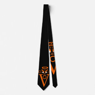 Orange Letter Face Tie