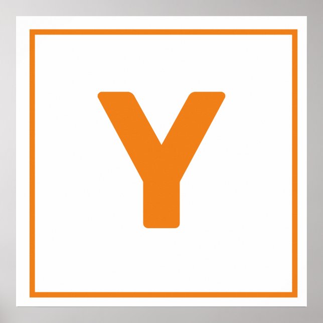 Orange letter Y Poster (Front)