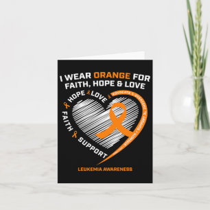 Orange Leukaemia Awareness Faith Hope Love Christi Card