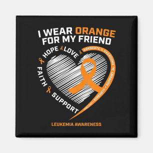 Orange Leukaemia Awareness Friend Gifts Men Women Magnet