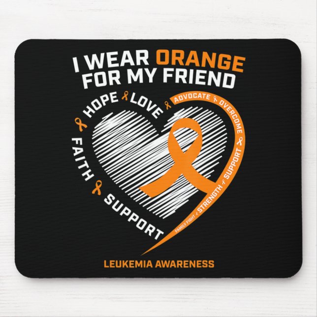 Orange Leukaemia Awareness  Friend Gifts Men Women Mouse Pad (Front)