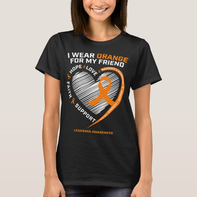 Orange Leukaemia Awareness  Friend Gifts Men Women T-Shirt (Front)