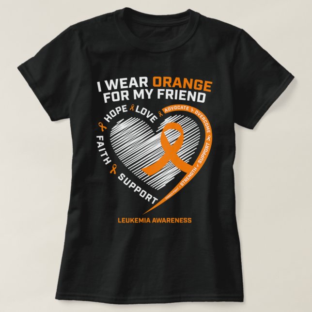 Orange Leukaemia Awareness  Friend Gifts Men Women T-Shirt (Design Front)