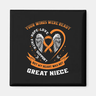Orange Leukaemia Awareness Great Niece Childhood C Magnet