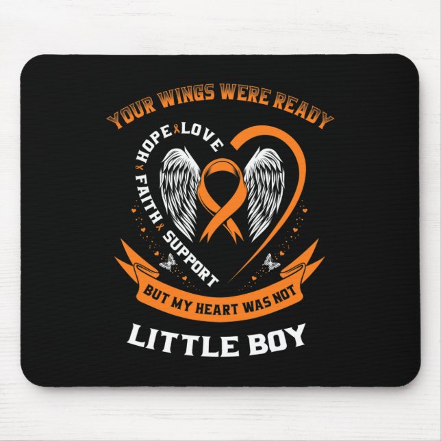 Orange Leukaemia Awareness Little Boy Childhood Ca Mouse Pad (Front)