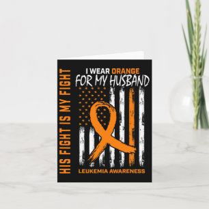 Orange Leukaemia Cancer Awareness Husband American Card