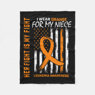Orange Leukaemia Cancer Awareness Niece American F Fleece Blanket
