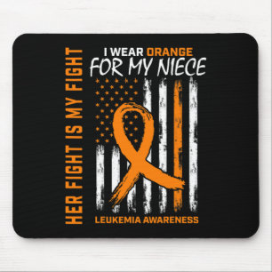 Orange Leukaemia Cancer Awareness Niece American F Mouse Pad