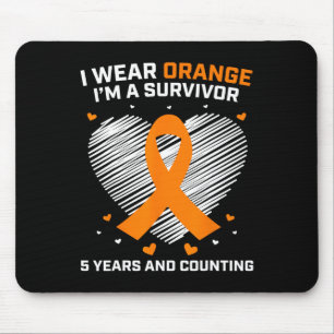 Orange Leukaemia Survivor Gifts 5 Years Cancer Fre Mouse Pad