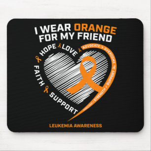 Orange Leukemia Awareness  Friend Gifts Men Women  Mouse Pad