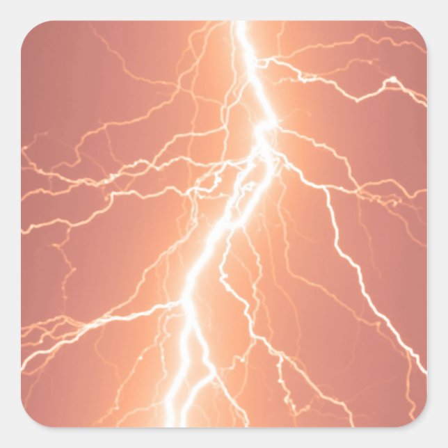 Orange Lightning Strike - Sticker (Front)