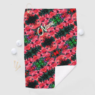 Orange Lilies Abstract Pattern Personalised      Golf Towel