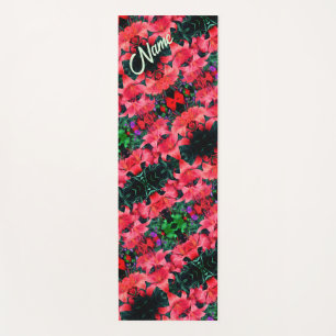 Orange Lilies Abstract Pattern Personalised        Yoga Mat