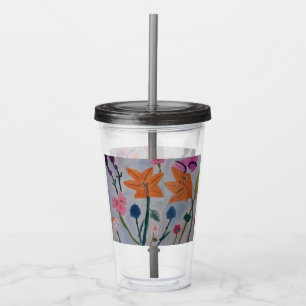 Orange Lilies Acrylic Tumbler