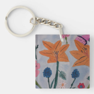 Orange Lilies  Key Ring