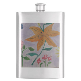 Orange Lily Classic Flask