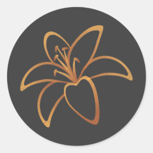 Orange Lily Classic Round Sticker