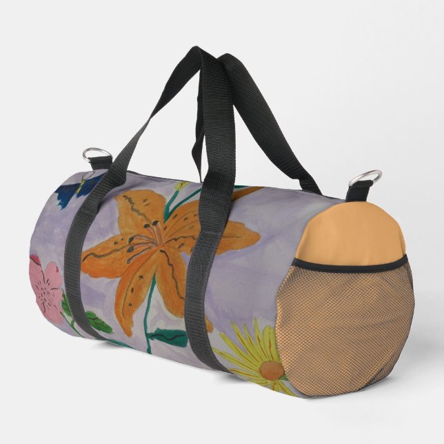 Orange Lily Duffle Bag (Right Corner)