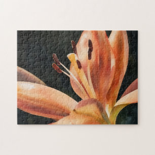 Orange Lily Flower Garden Nature Art Puzzle