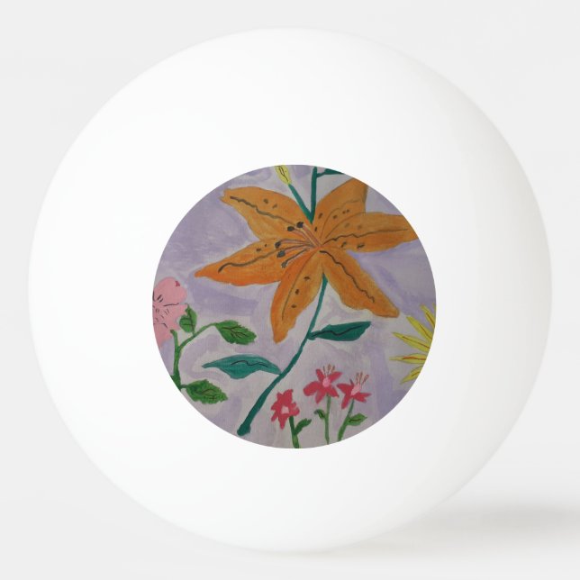 Orange Lily Ping Pong Ball (Front)