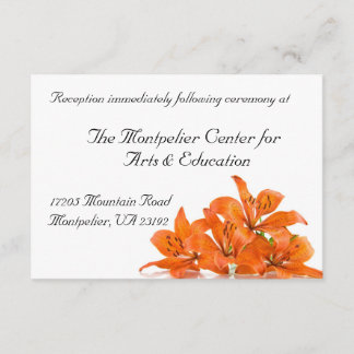 Orange Lily Reception Card
