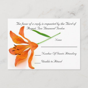 Orange Lily RSVP Card