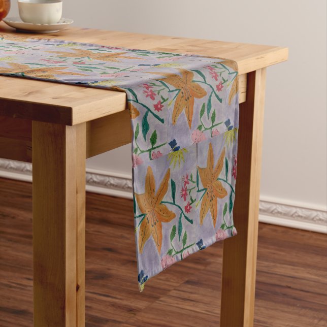 Orange Lily  Short Table Runner (In Situ)