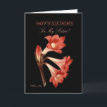 Orange Lily Sister Birthday Card<br><div class="desc">You have come across the most beautiful flower greeting cards on Zazzle. A striking image of a colourful flower on a black background, with greetings appropriate to an occasion. Not only is the front beautiful, the back has a picture of the front flower as well. When the recipient is finished,...</div>