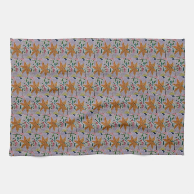 Orange Lily Tea Towel (Horizontal)