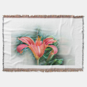 orange lily throw blanket