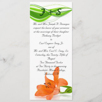 Orange Lily Wedding Invitations
