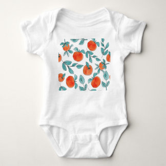 Orange line art: seamless pattern baby bodysuit