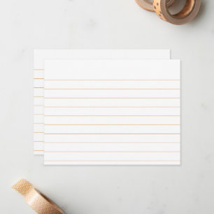 Orange Line Ruled Index Card