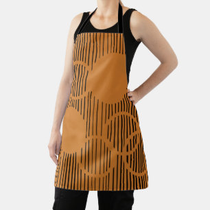 Orange Lined Circles  Apron