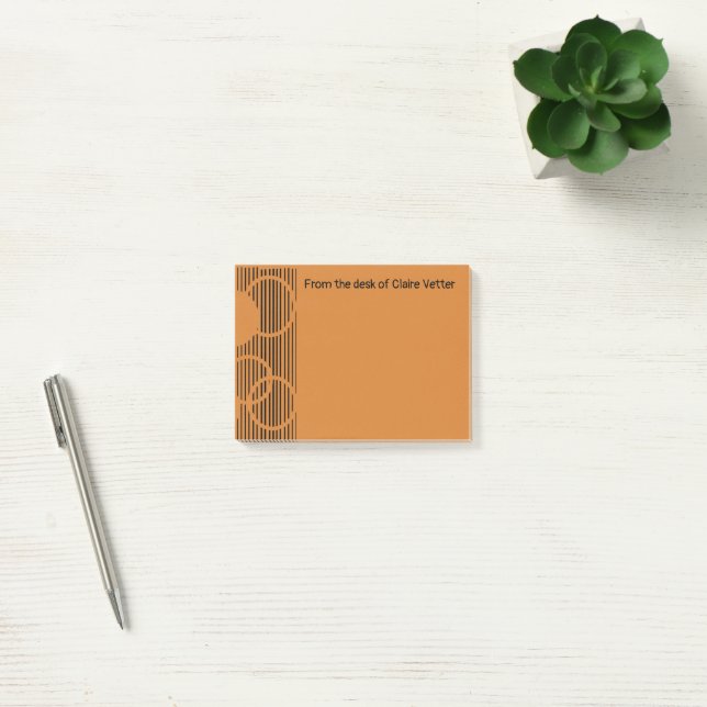 Orange Lined Circles Post-it Notes (Office)