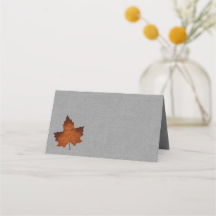 Orange Linen Folded Place Cards