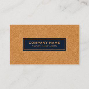 Orange Linen Texture & Blue Background Business Card