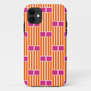 Orange Lines and Pink Boxes  iPhone 11 Case