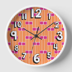 Orange Lines and Pink Boxes  Clock