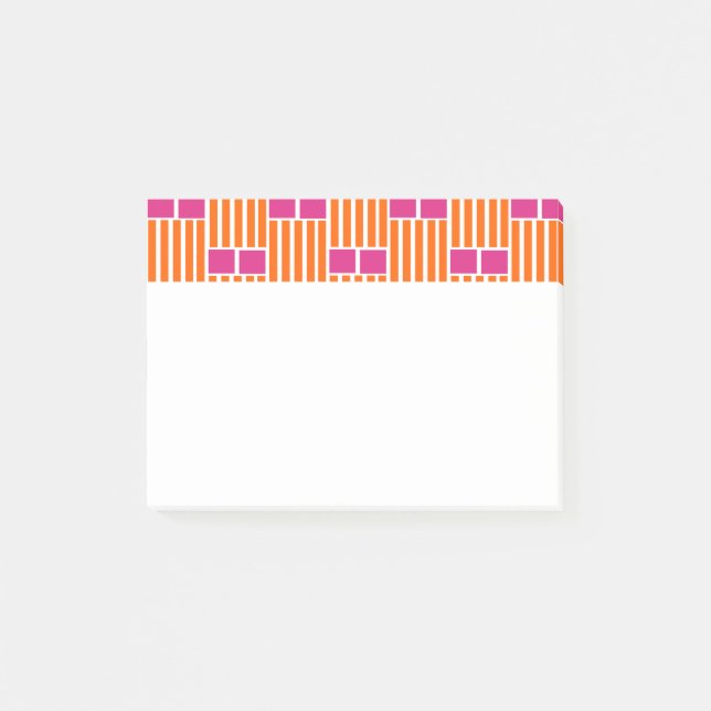 Orange Lines and Pink Boxes  Post-it Notes (Front)